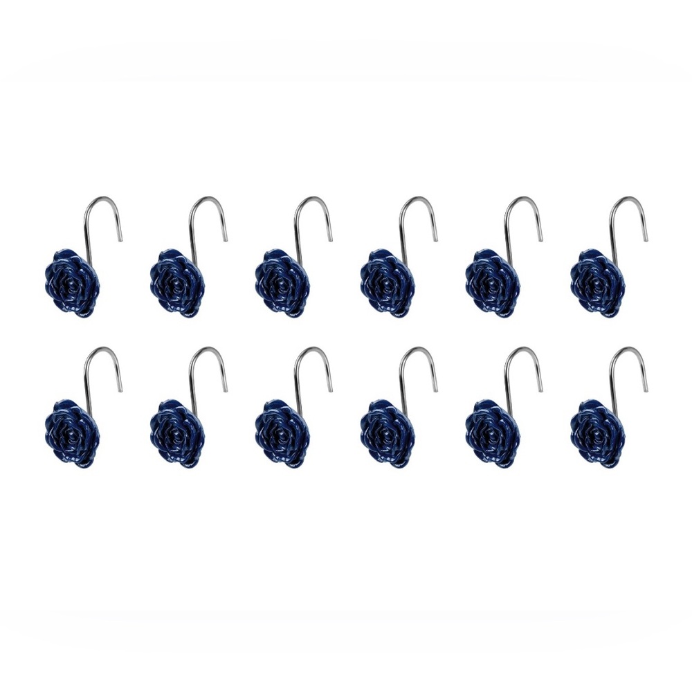 VCNY Home Begonia Grey Floral Shower Curtain Set with hooks - Picture 4 of 6